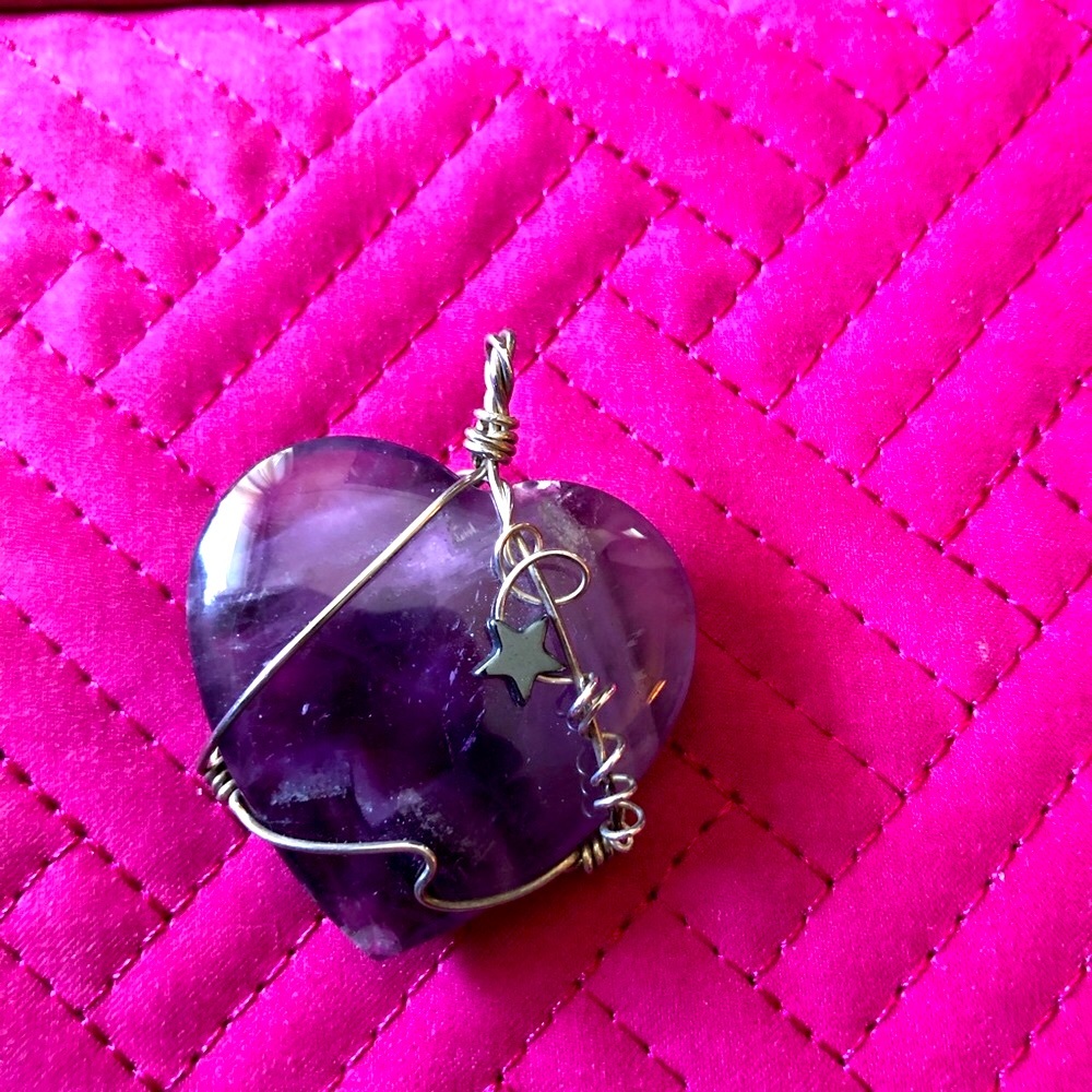 Amethyst Heart - Pendent or Paperweight